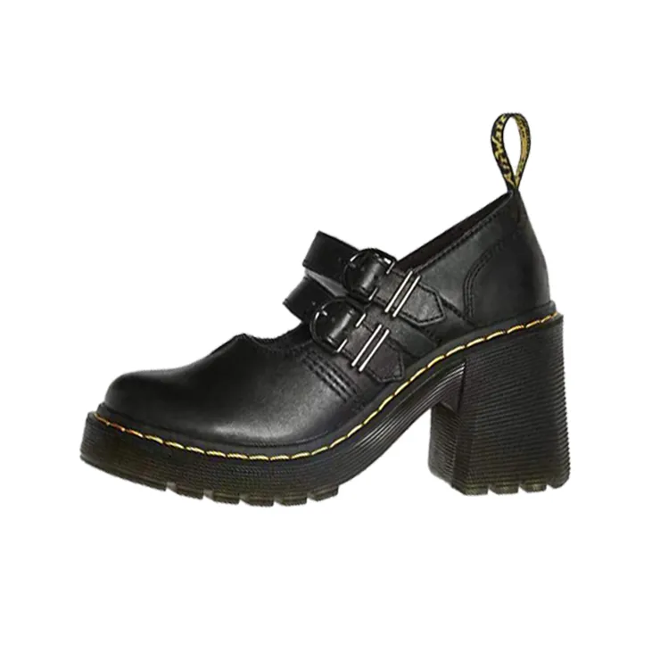 Dr. Martens Eviee Sendal Leather Heeled Shoes 'Black' Women's