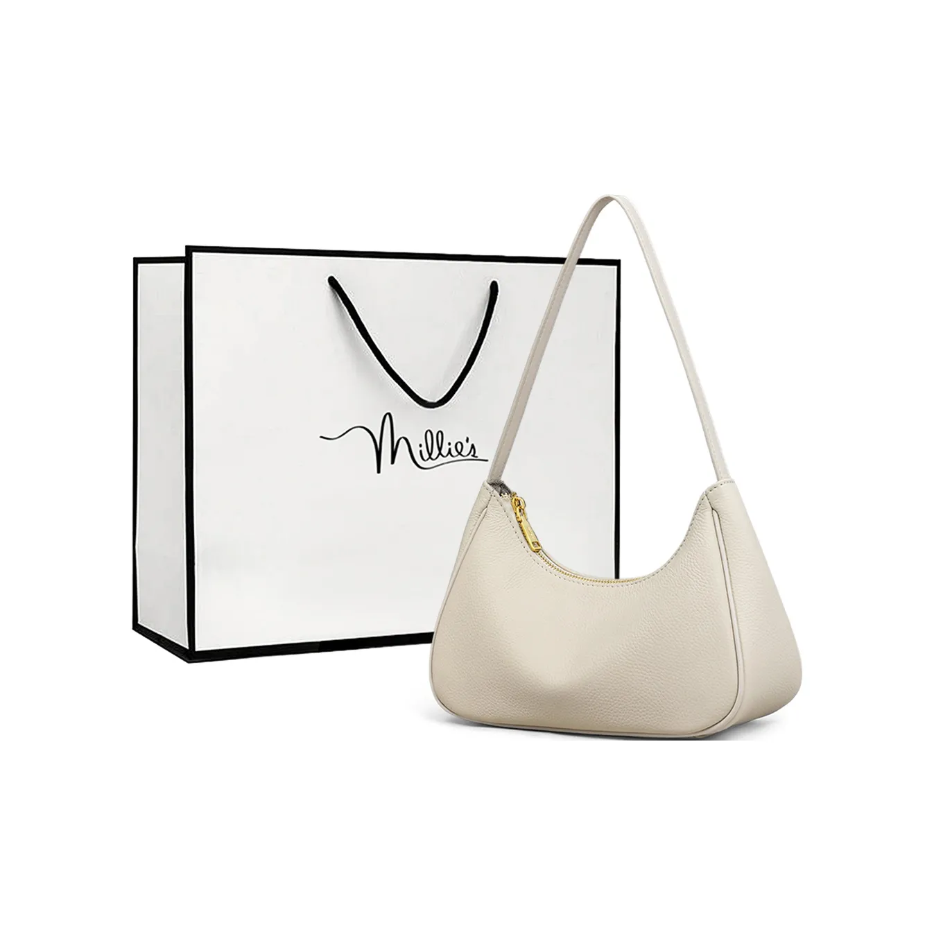 MILLIE'S Сумка из коровьей кожи с синтетической кожей сумка через плечо сумка-багет стандартная женская белая