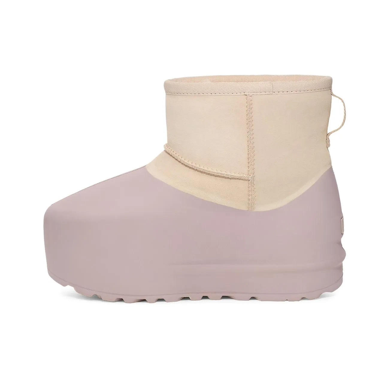 UGG CLASSIC MINI Пумпированный Формованный Короткий Снегобут Унисекс Глина Умбра Белый