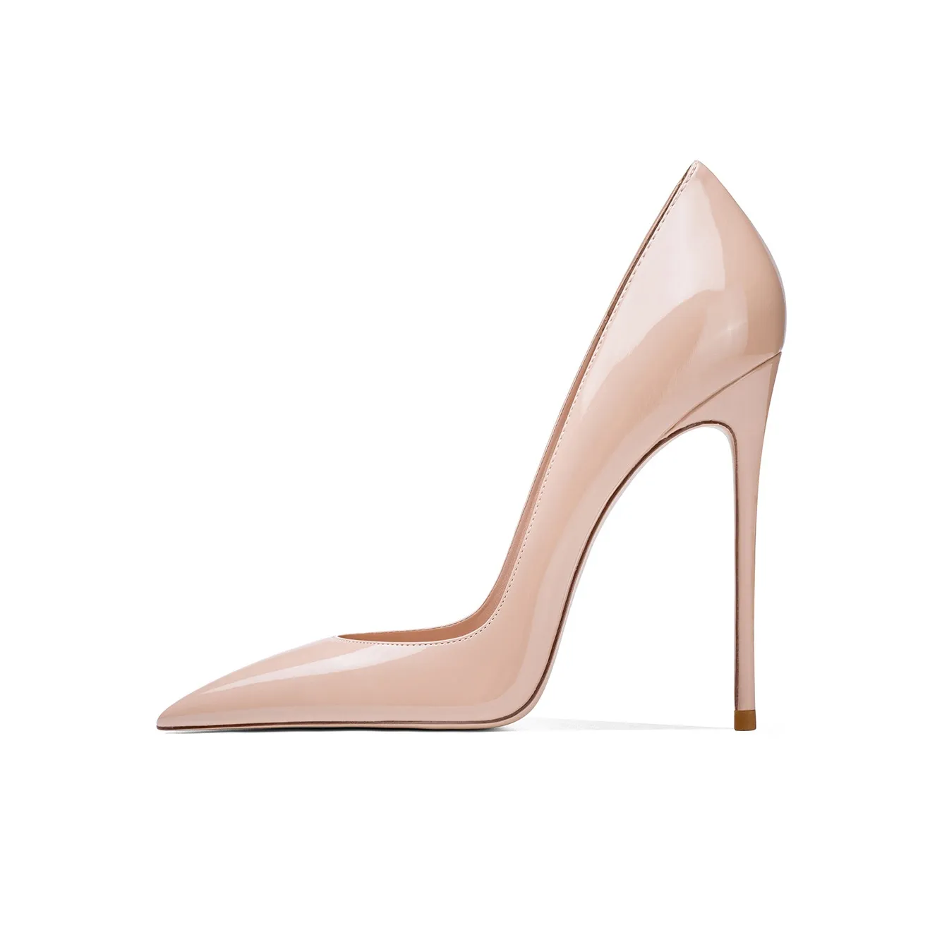 Ganxiaojie Высокие каблуки Женские Лакированная кожа Абрикос