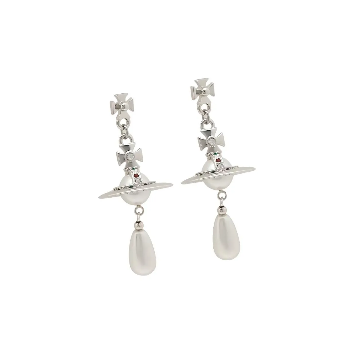 Vivienne Westwood Orb Crystal embellished Drop Earrings