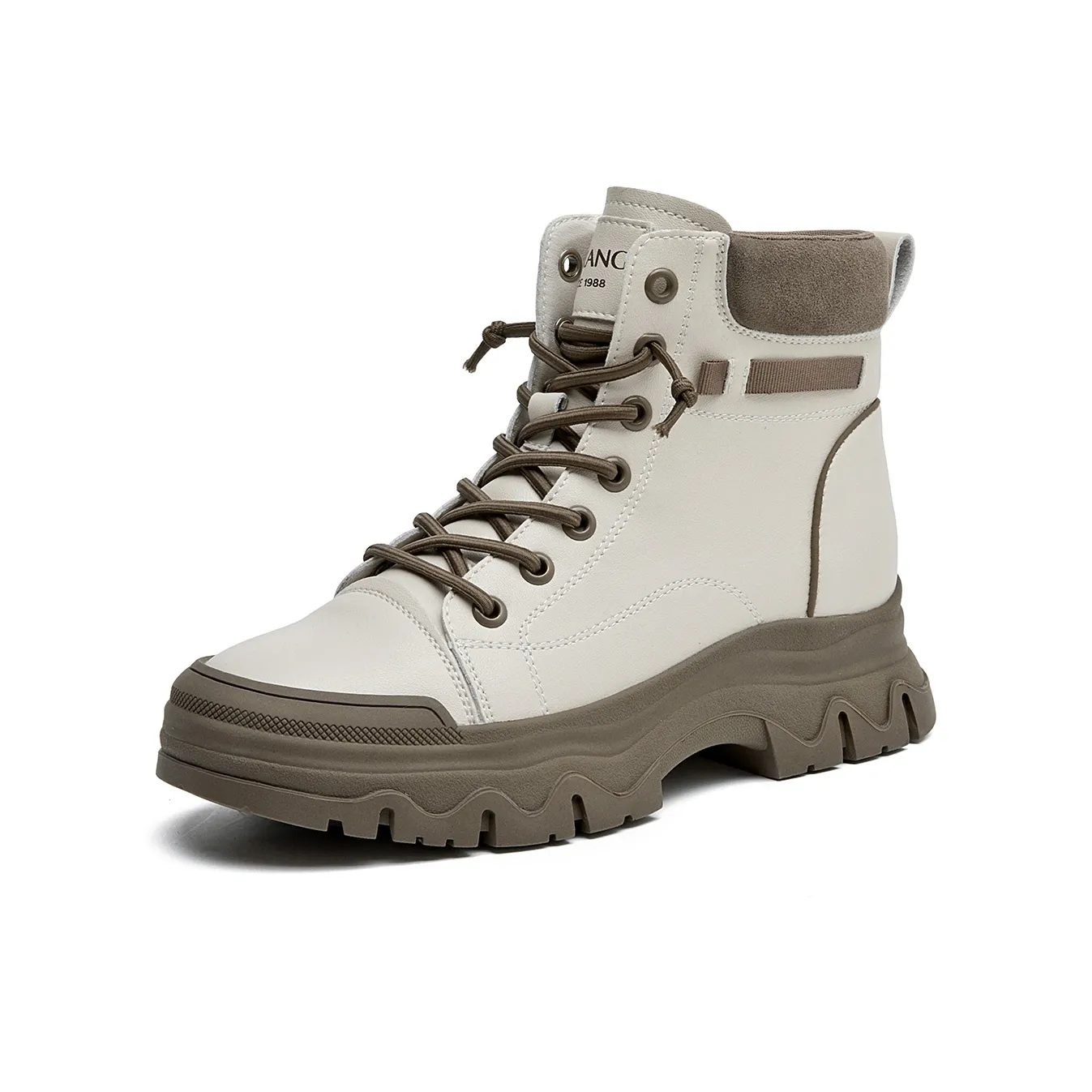 AOKANG Короткий ботинок Martin 5,2 см женский светлый кофейный