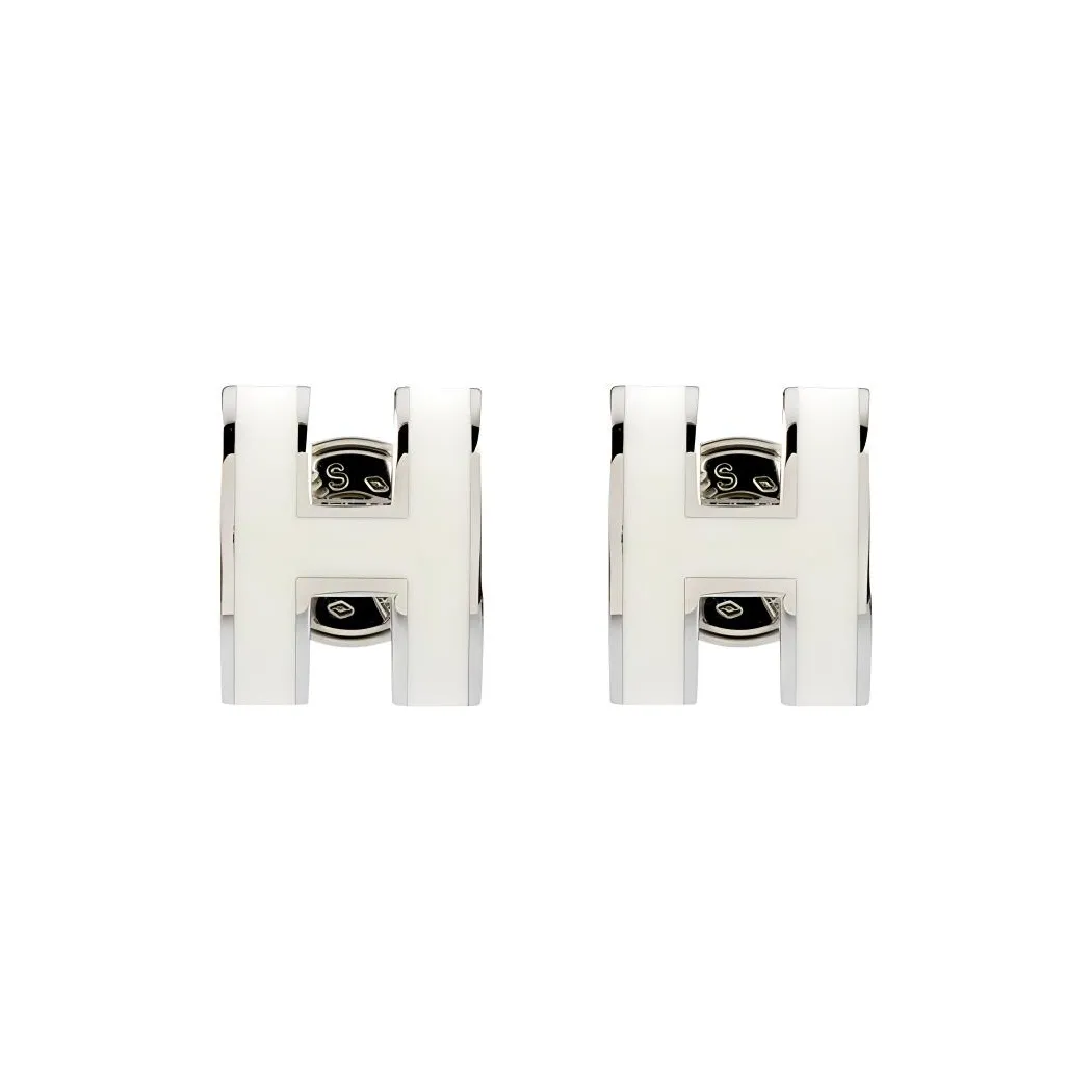 HERMES Metal Stud Earrings Women
s