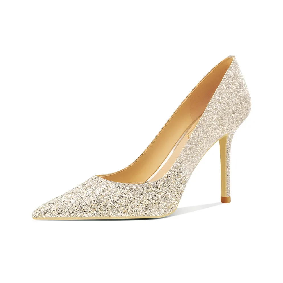 ROSE CASTLE High Heels Women's Low Top Galaxy White Gold