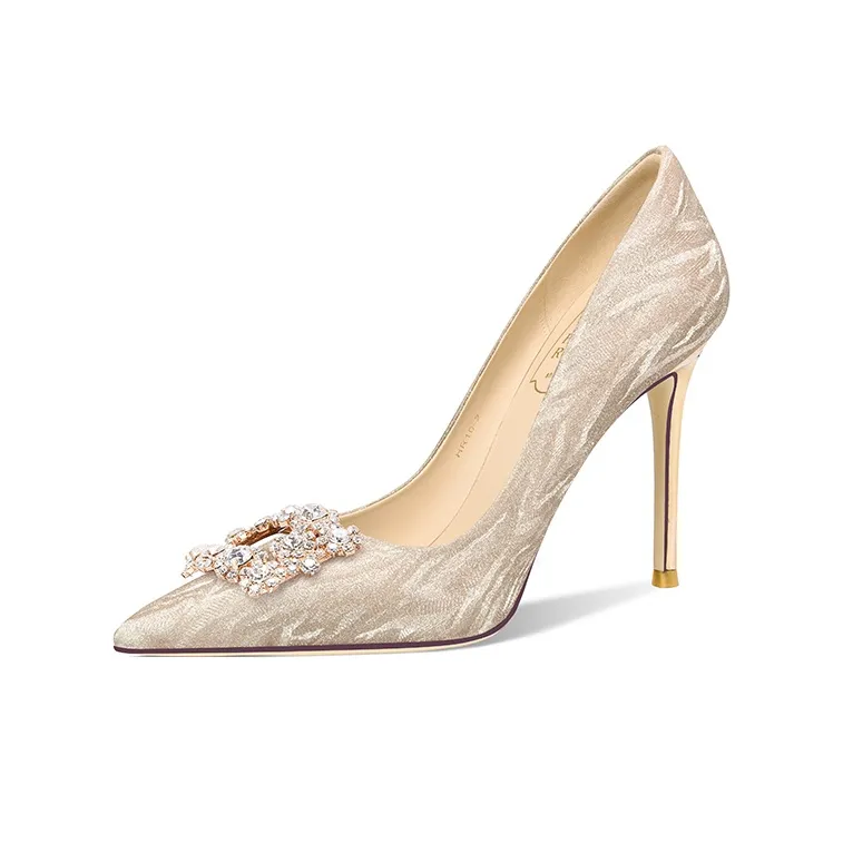 Holy Rose Узкий каблук Высокие каблуки Женские Шампанское золото