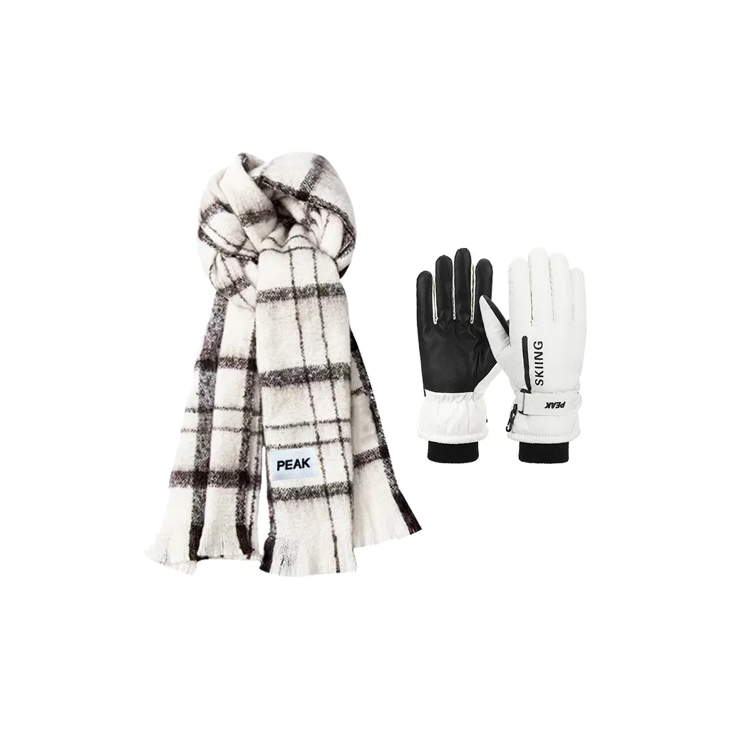 PEAK Мохер Вязаные Шарфы Унисекс Черный Белый Клетка