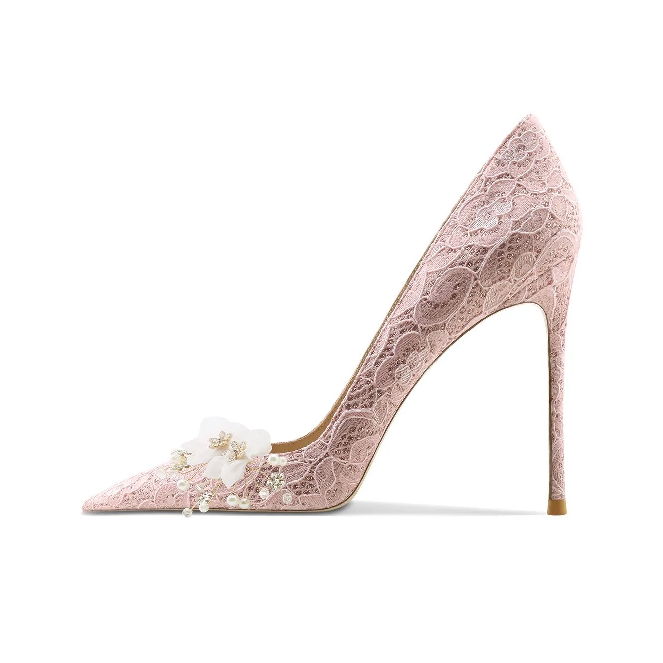 Ganxiaojie High Heels Women's Lace Pink