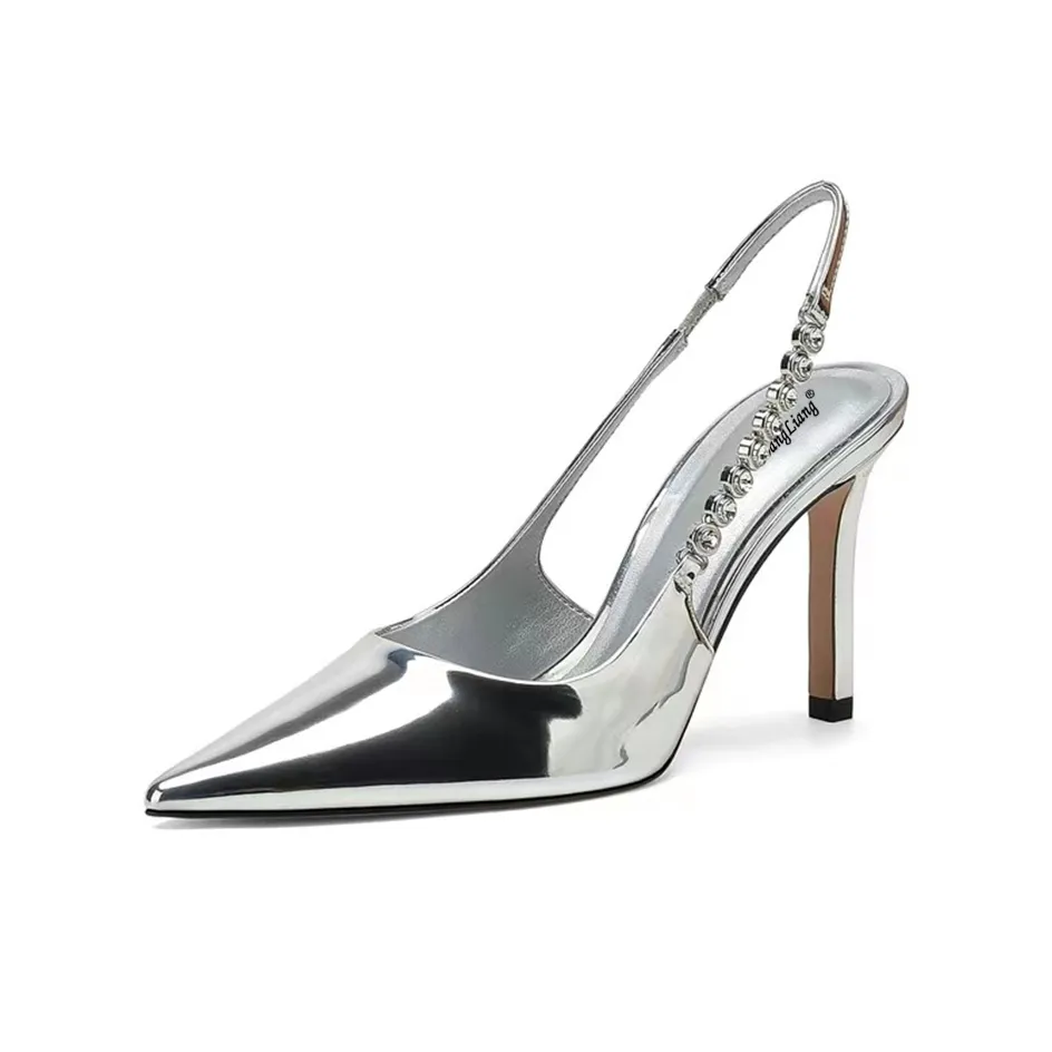 Be Good Slim Heel High Heels 7cm Women's Silver