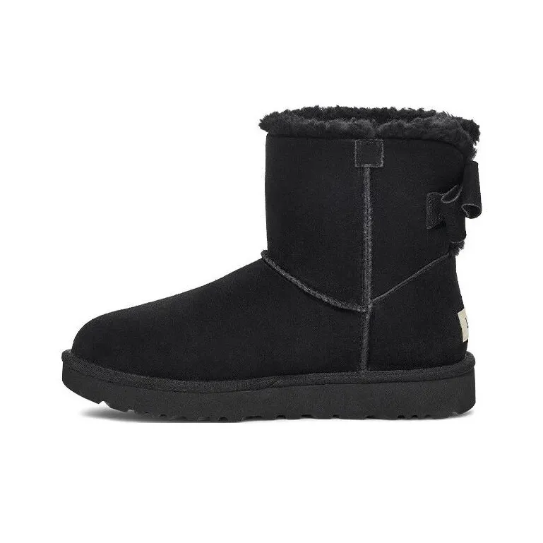 UGG Mini Bailey Suede Bow 'Black' Women's