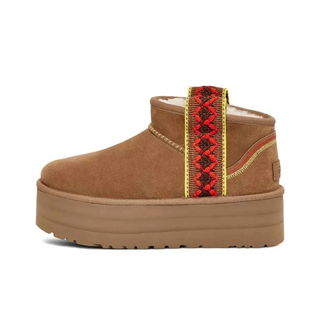 UGG Термостойкие ботинки до щиколотки женские каштановые