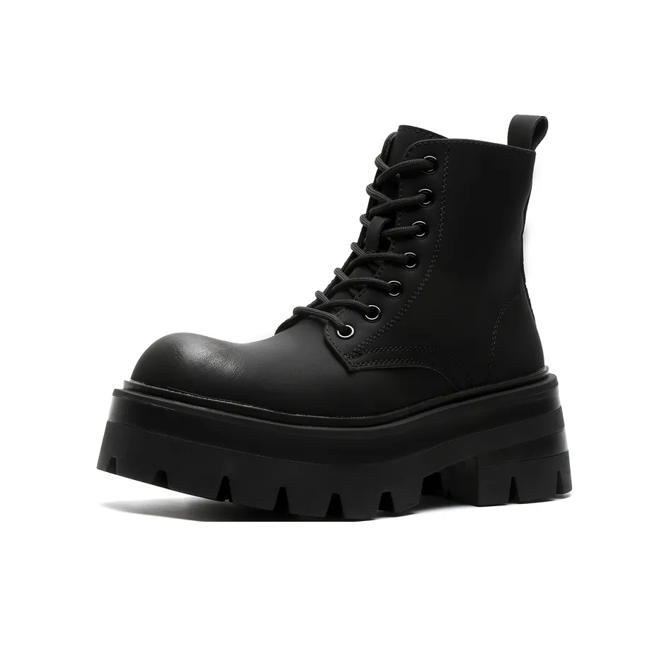 V ZERO FIVE Байкер Ботинки Короткий Martin Boot 6 см Унисекс Черный Британский Винтаж