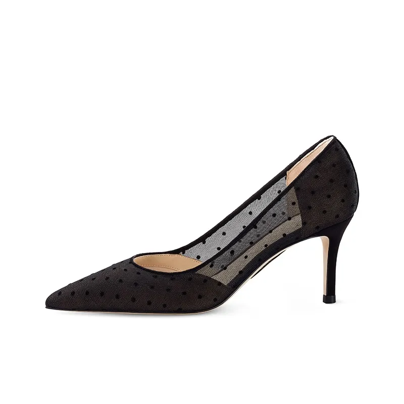 7or9 Night Rose High Heels 7cm Women's Black