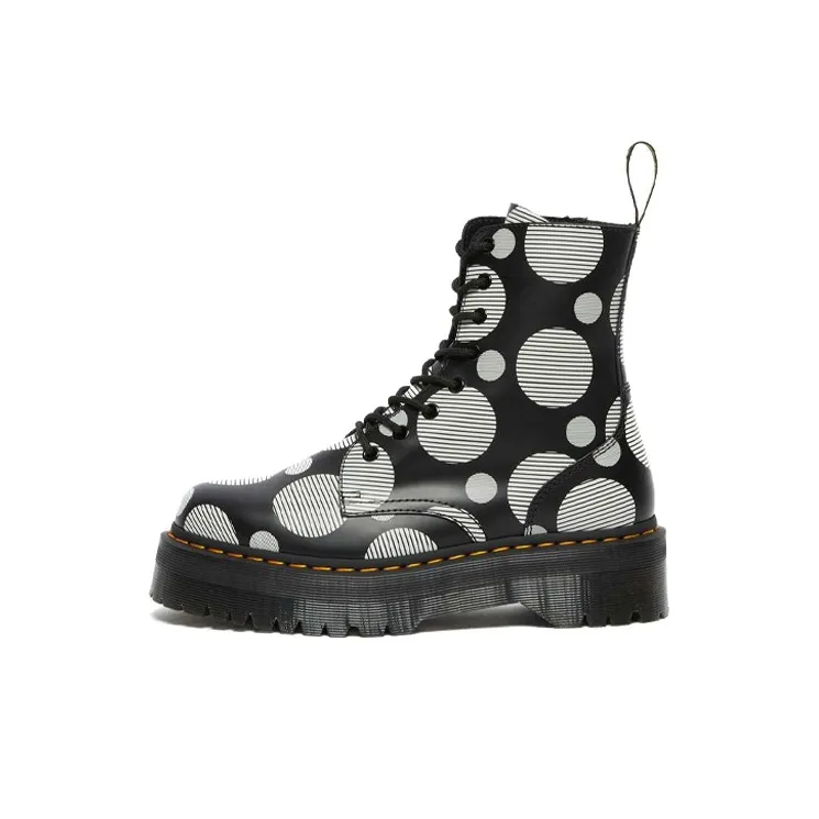 Dr. Martens Jadon Polka Dot Smooth Leather Platform Boots 'Black' Women's