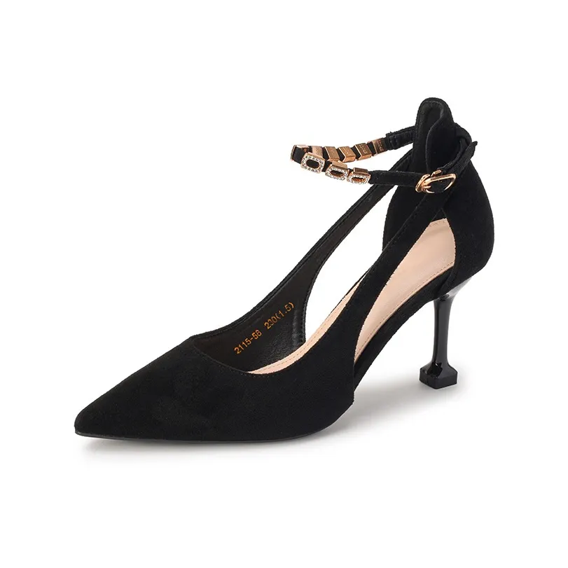 Qiandongmeili Slim Heel High Heels 8CM Women's Black