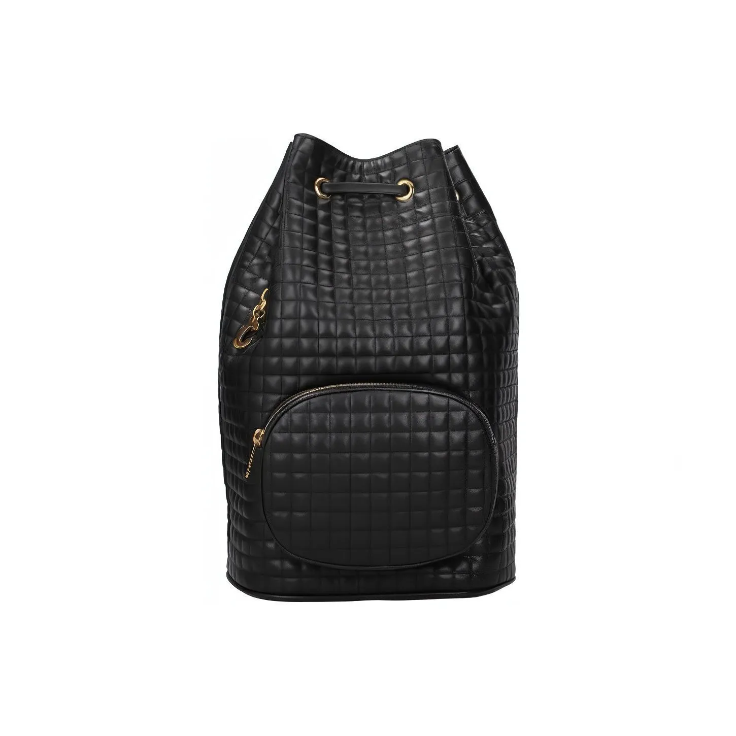 CELINE Calfskin Backpack Medium Size Women's Black