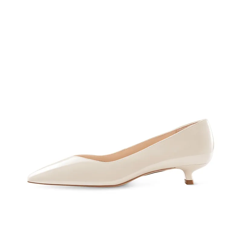 7or9 Белый персик Желе Каблук-конус Повседневный Коммутирование Высокие каблуки 3,5 см Женские