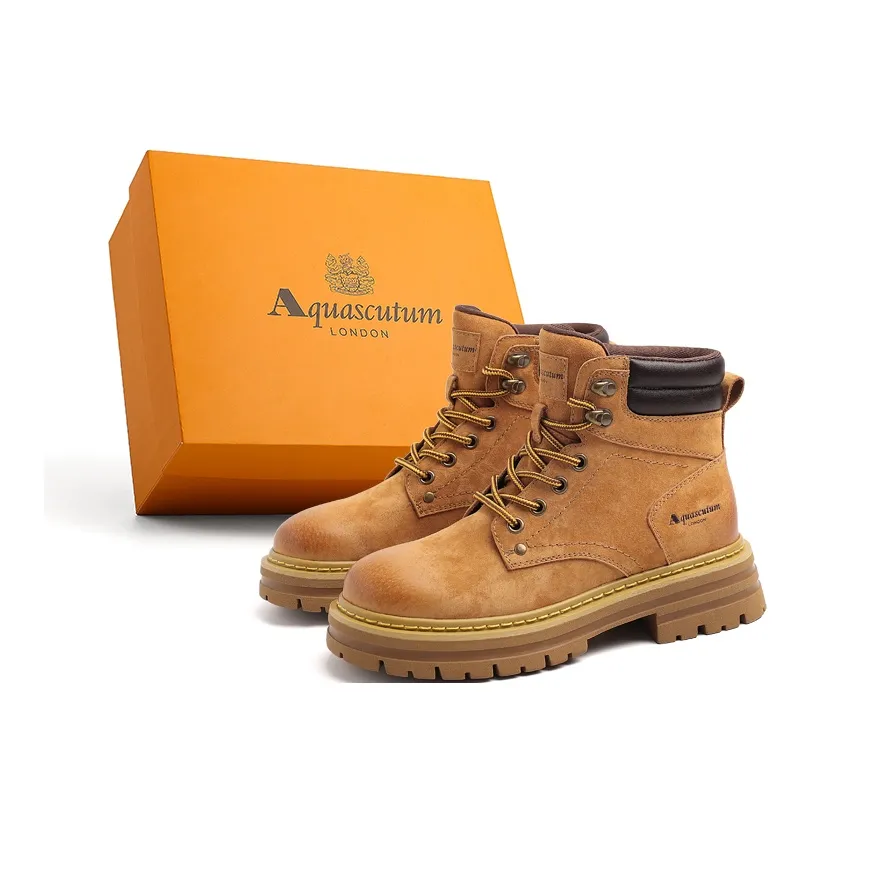 AQUASCUTUM Желтые ботинки Короткий Мартин Boot 4CM Женские Земляной желтый