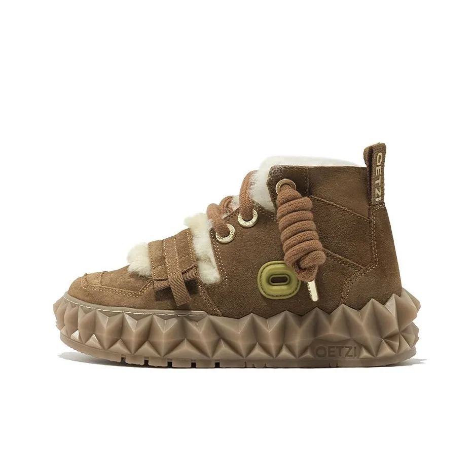 OETZI Ice Mountain Series 10 Ледяной Man Oz Теплоизоляционный визуально увеличивает рост Slip-resistant Короткий Сноубутсы Унисекс Коричневый