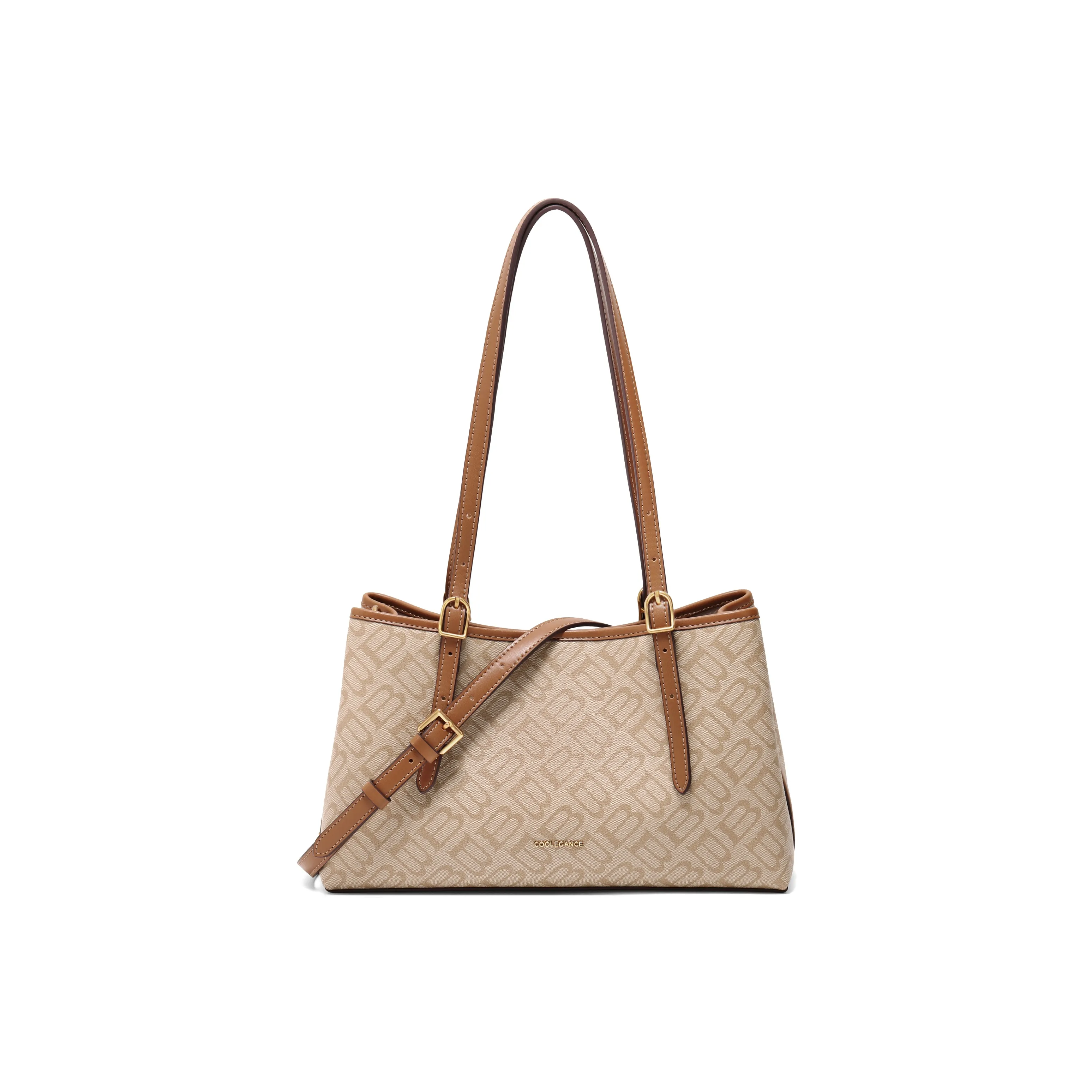 BELLE Искусственная кожа Тоут Сумка Сумка для покупок Сумка на плечо Большая Женская Абрикос Кофе