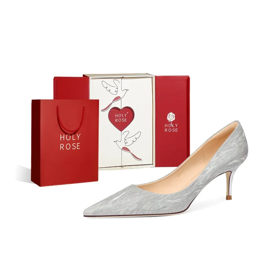 Holy Rose French Crystal Shoes High Heels For Women's Slim Heel Wedding Shoes Box Women's