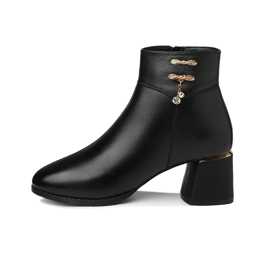 Rich Birds Top Grain Cow Leather Ankle Boots Women's