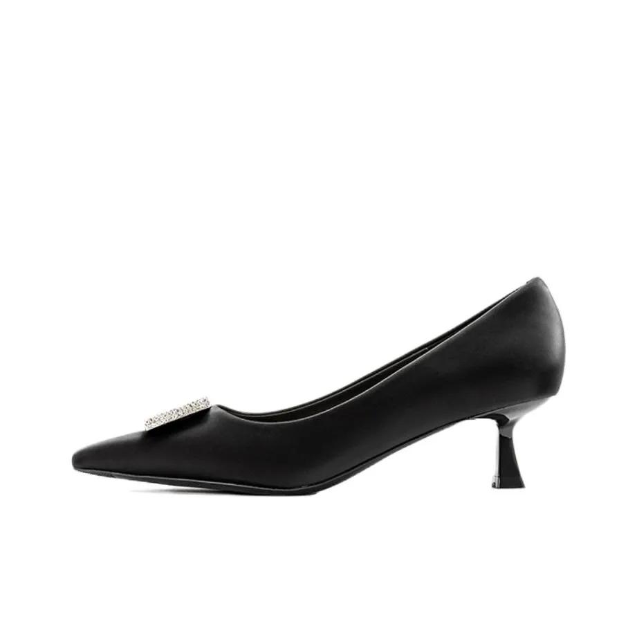 AOKANG Slim Heel High Heels 4.9cm Women's Black
