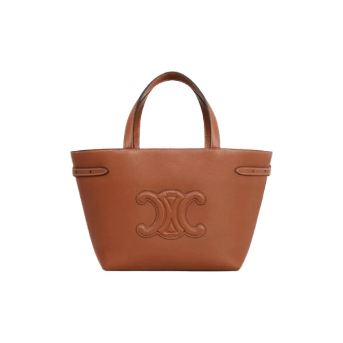 CELINE Cabas Calfskin Tote Bag, Shopping Bag, Shoulder Bag, Handbag Mini Women's Brown
