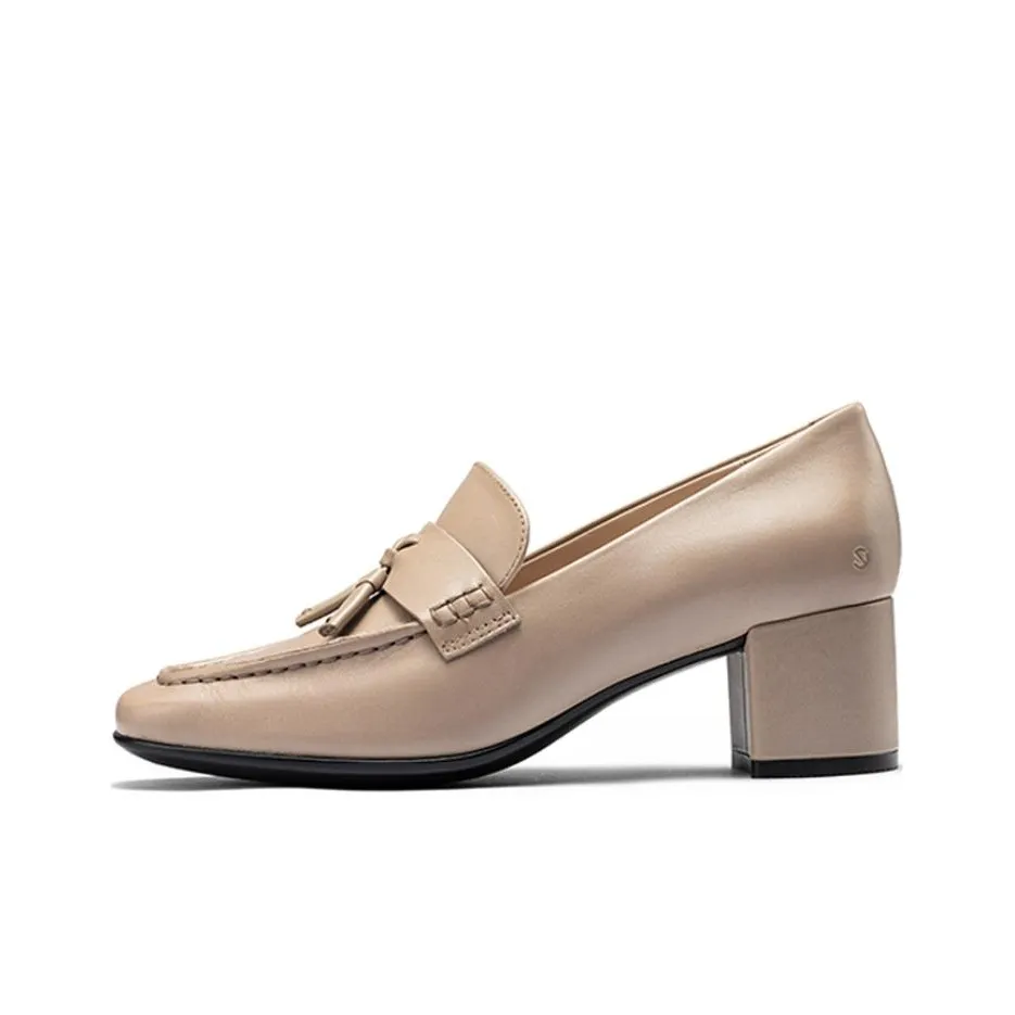 Ecco Грубый каблук Высокие каблуки 5 см Женские Бежевый