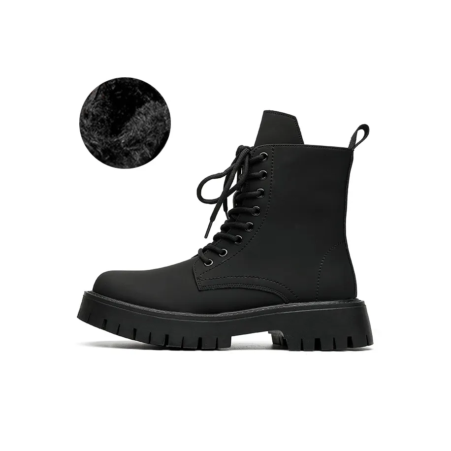 PAMASEN Короткий MID Голень Мартин Ботин Мужской Черный