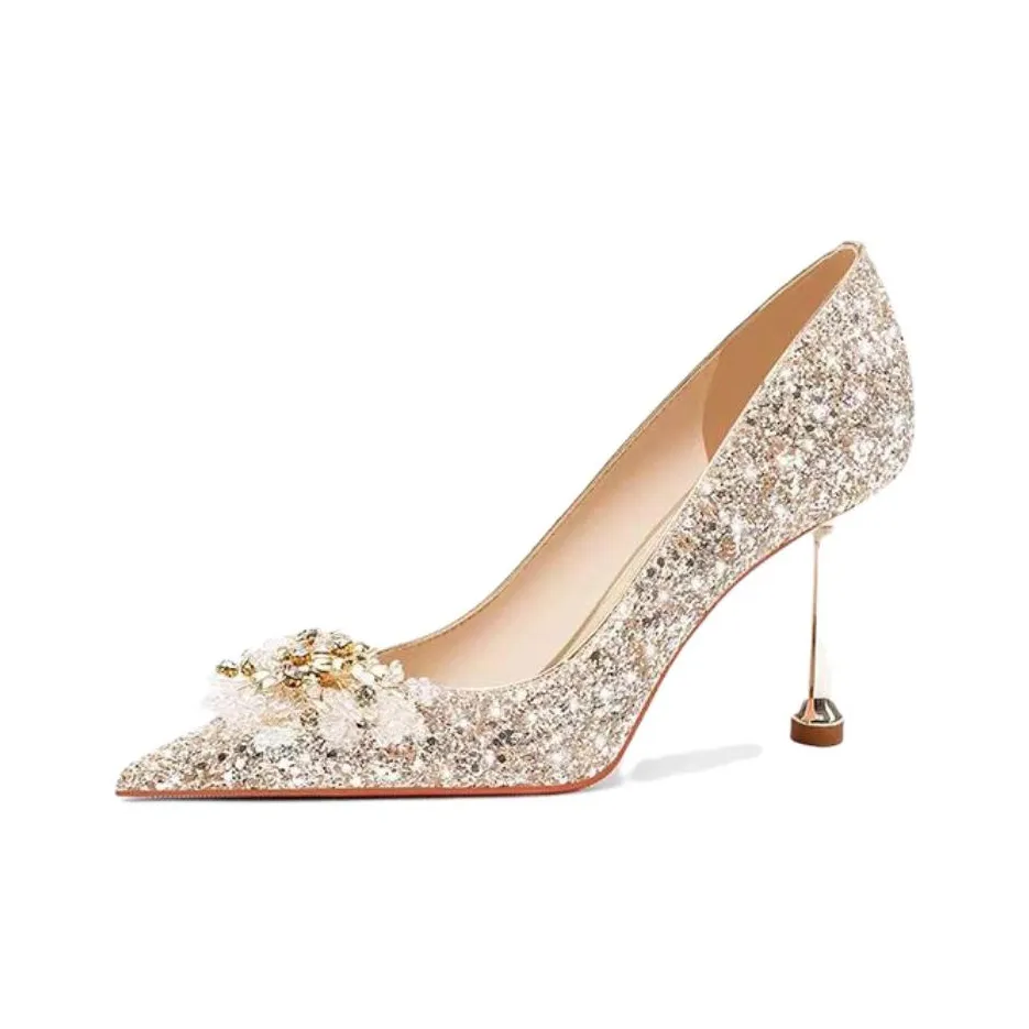 Crelinkxlat Узкий каблук Высокие каблуки Женские Золото