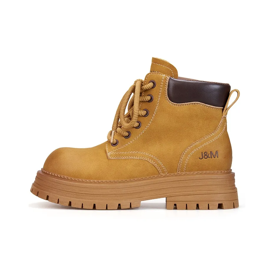 Joy Mario Желтые ботинки 18 см Martin Boot 4CM Женские