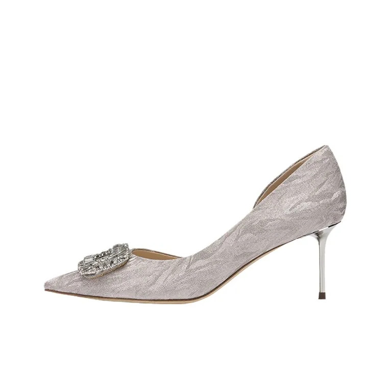 73Hours Slow Motion Низкий вырез Без подкладки Узкий каблук Высокие каблуки 6,5 см Женские Розово-золотой