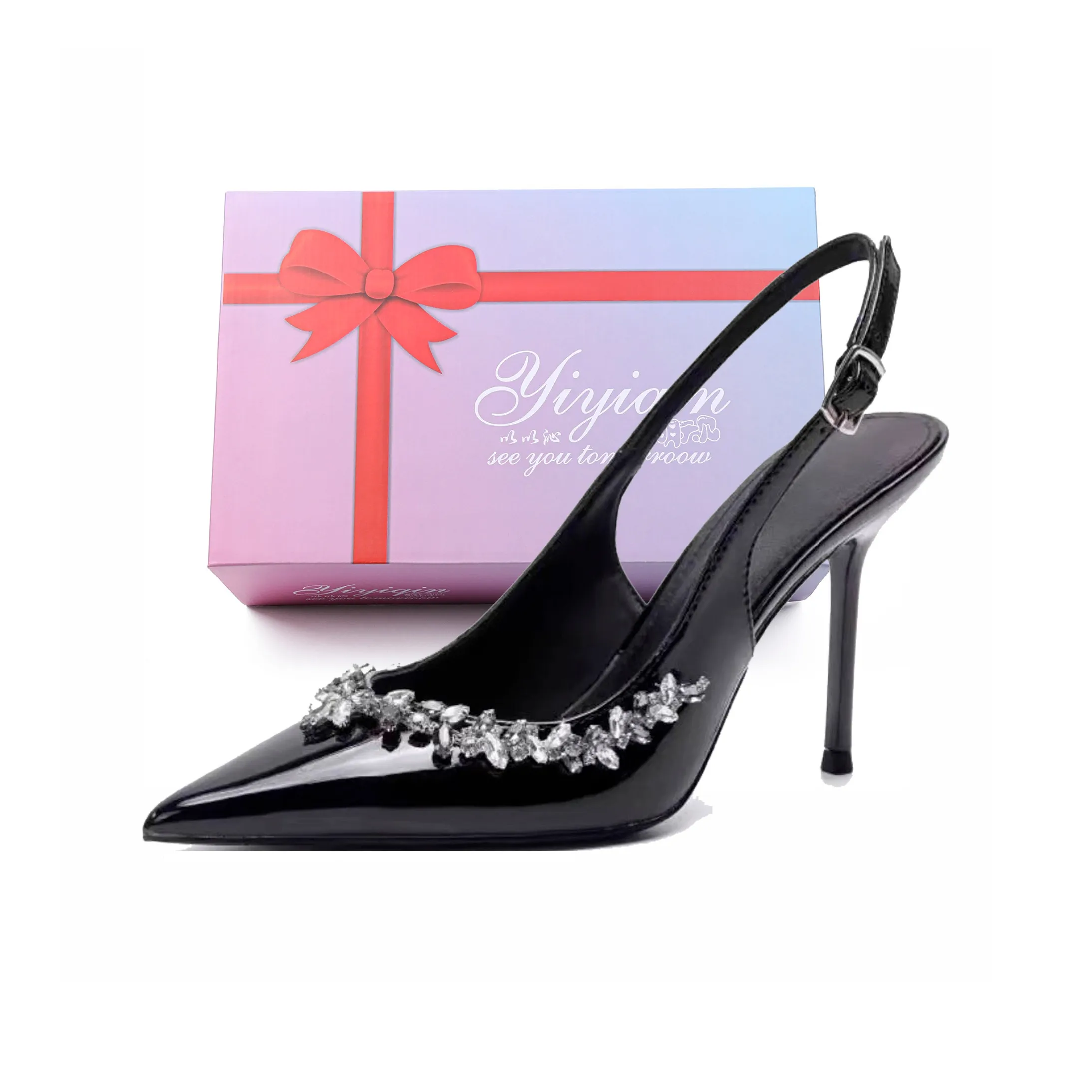 Take The Qin Узкий каблук Высокие каблуки 9 см 7 см Женские Подарочный набор в коробке