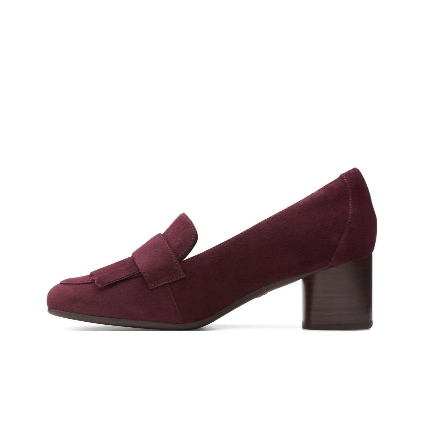 Clarks Chunky Heel High Heels 6cm Women's Burgundy