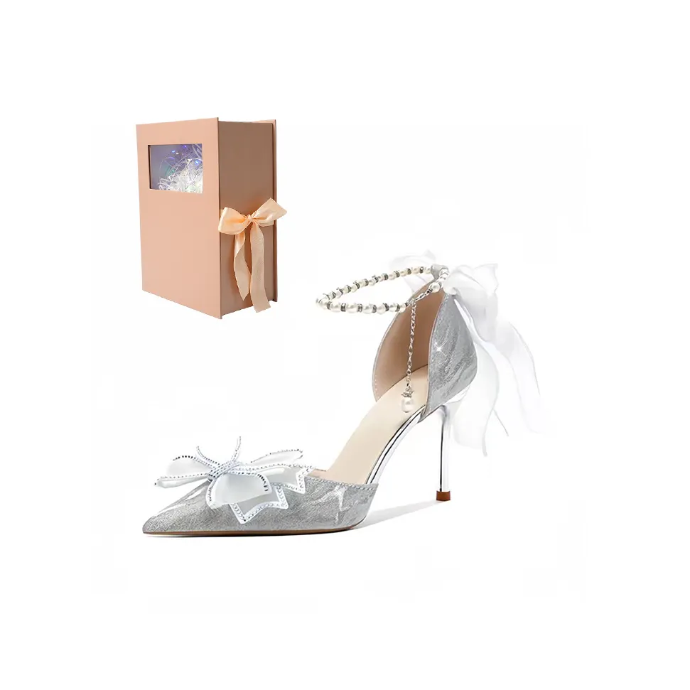 CHILI French Elegance Pointed Toe Evening Princess Slim Heel High Heels Women's