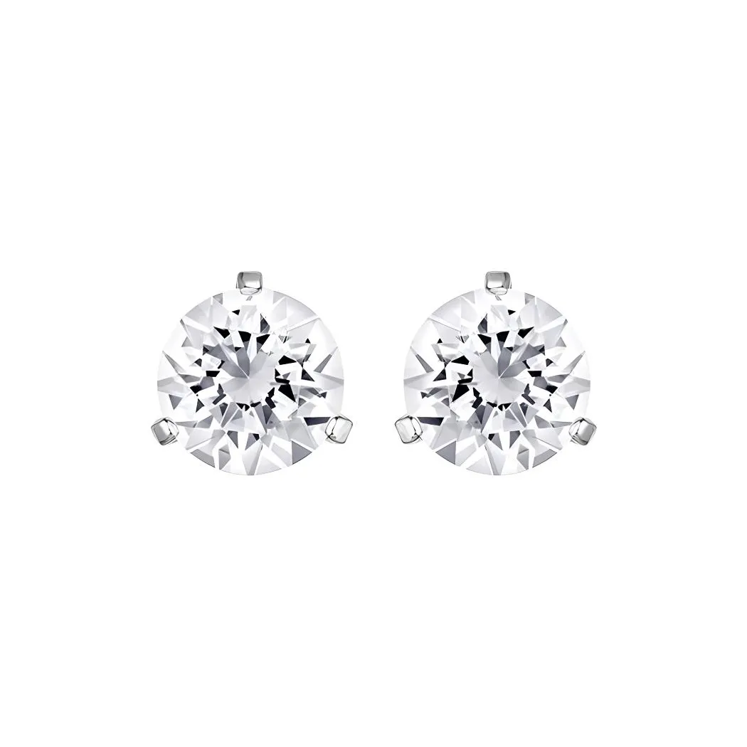 Swarovski Element Stud Earrings Women
s White Gold Plated Color