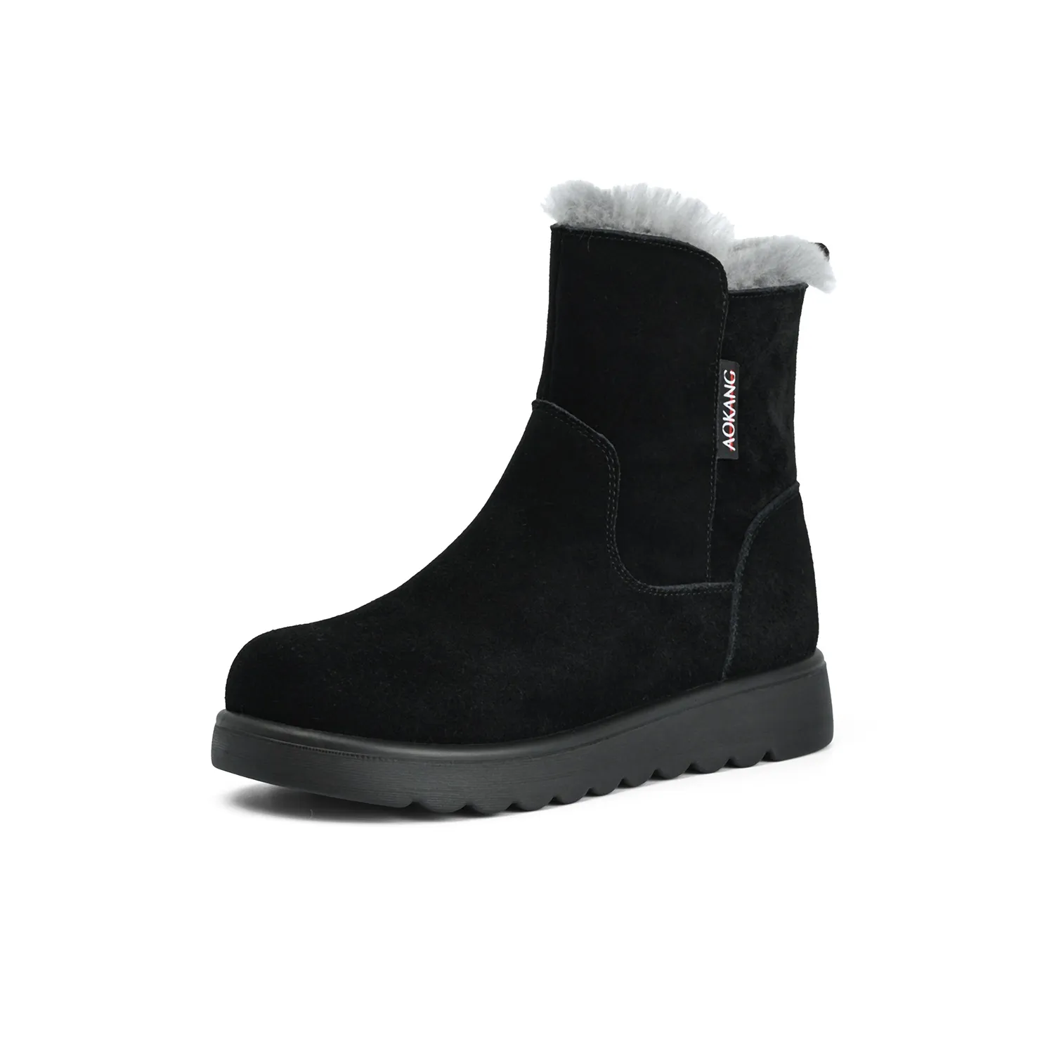 AOKANG Thermal Slip Resistant Short Snow Boots Women's Black