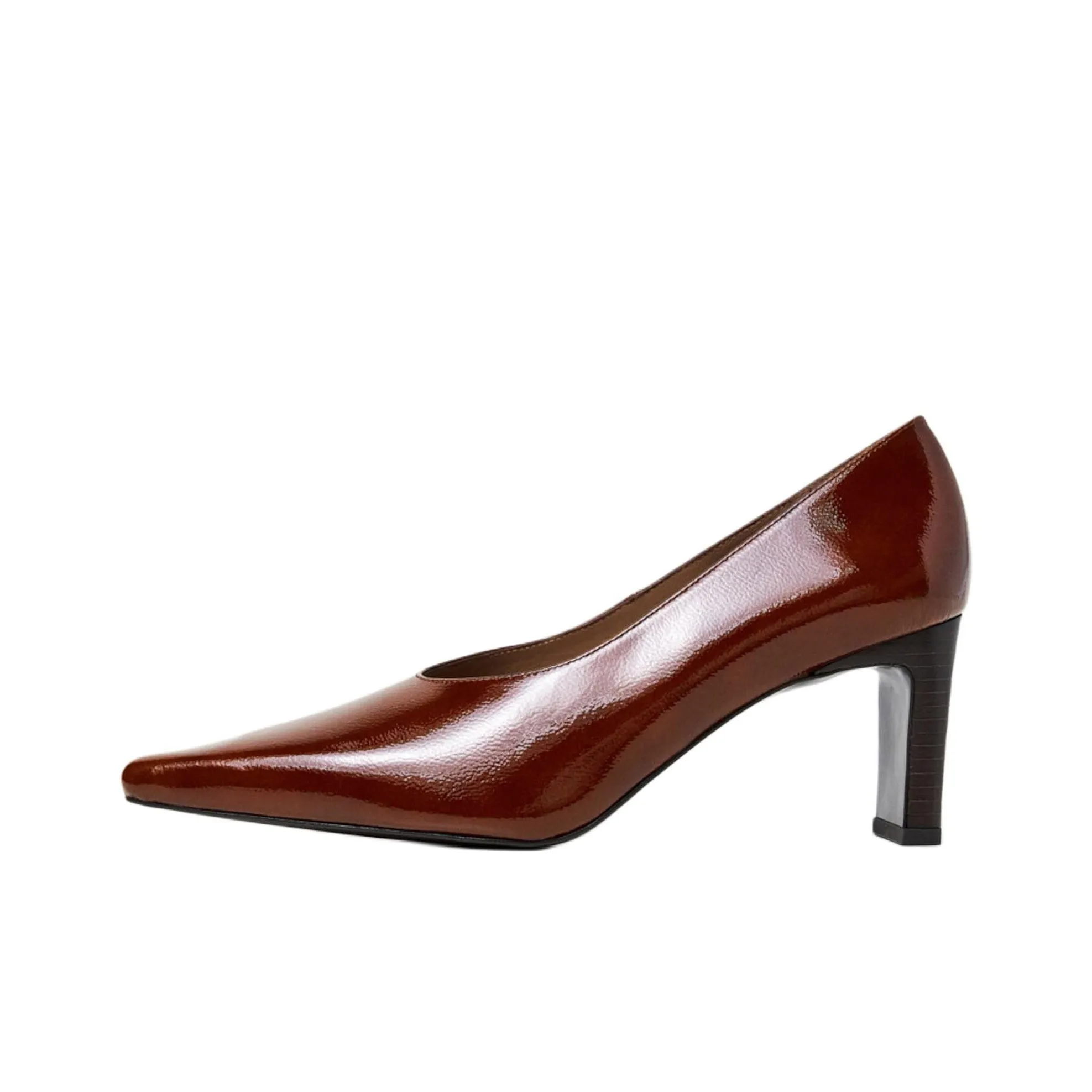 FLATTERED Chunky Heel High Heels 6.5cm Women's Brick Red