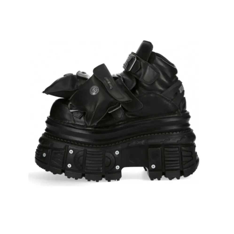 NEW ROCK Ankle Boots 10cm Unisex Black