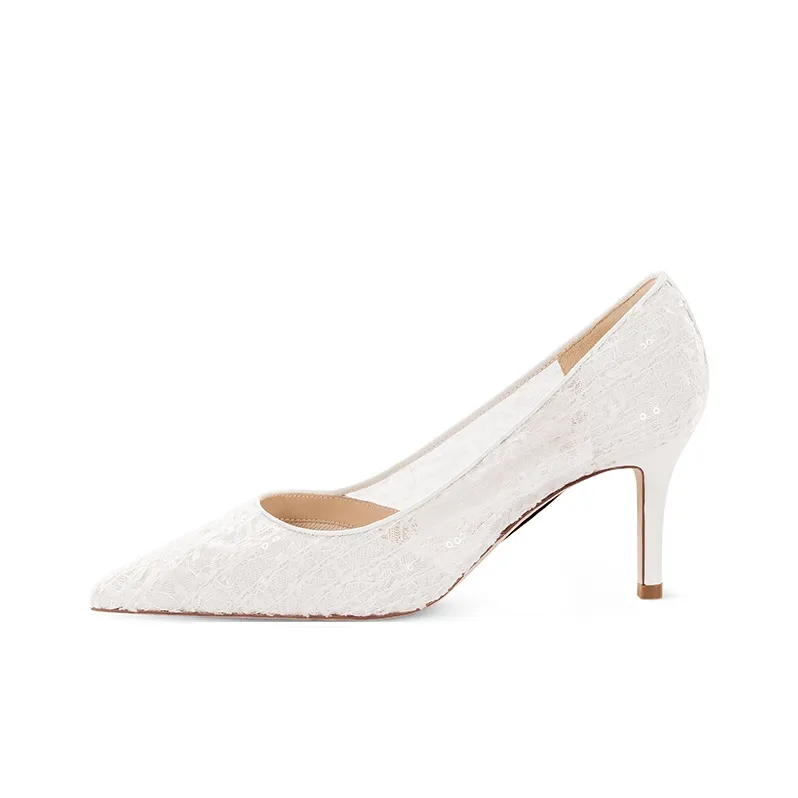 7or9 Снежинка Высокие каблуки 7 см Женские Белые