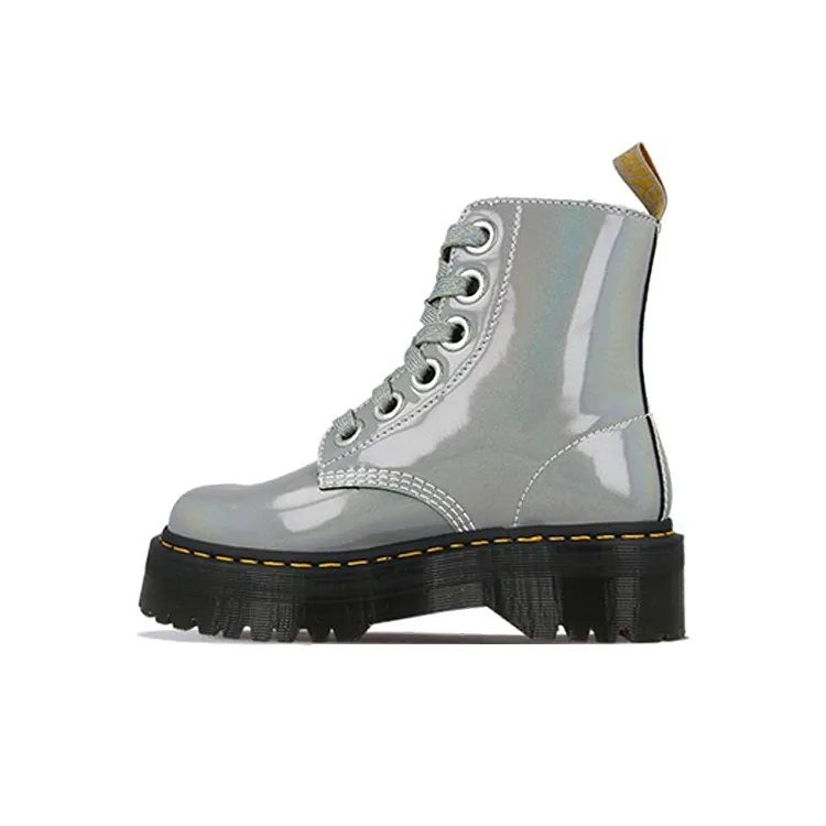 Dr.Martens Molly Short Martin Boot Women's Silver