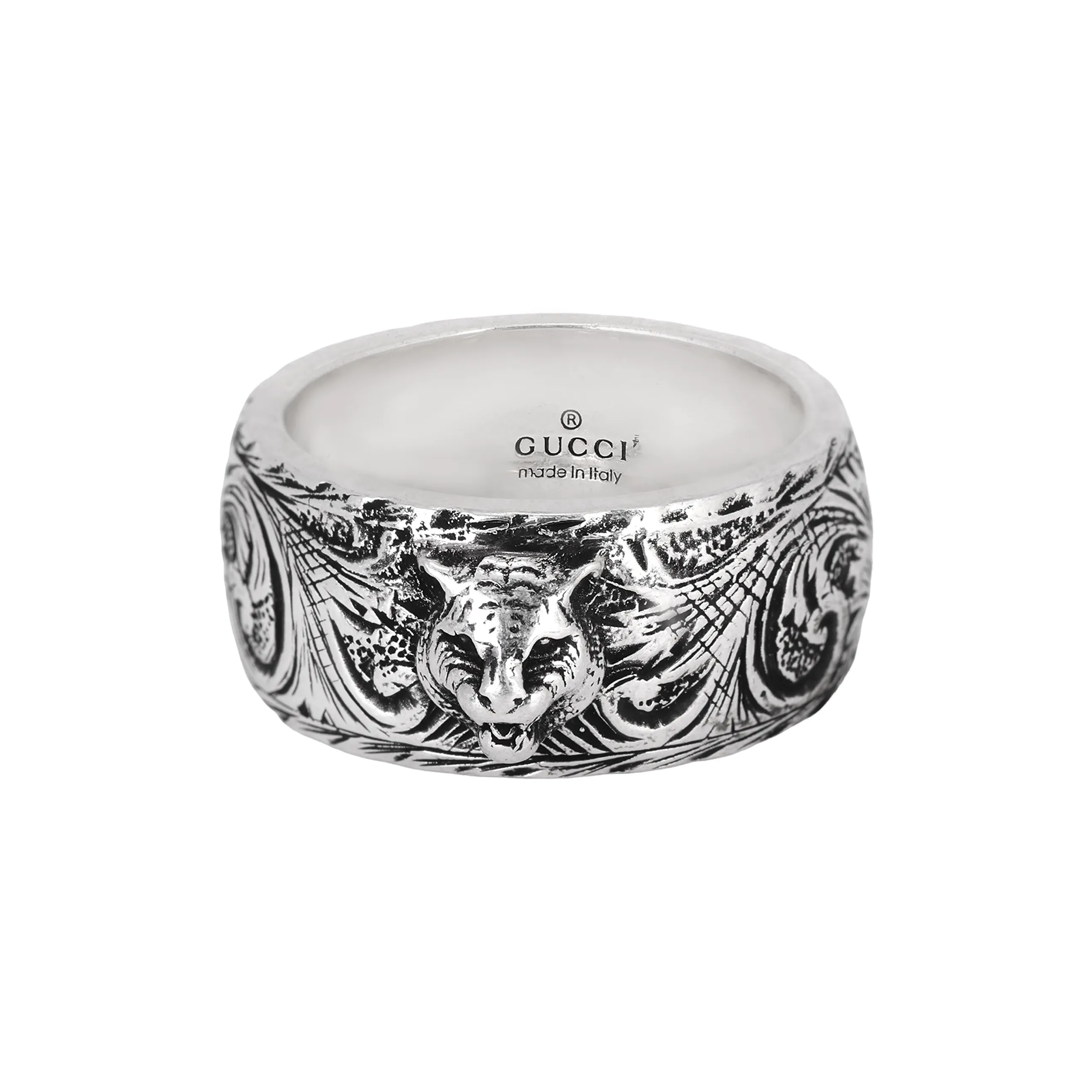 GUCCI 925 Sterling Silver Rings Men's Silver