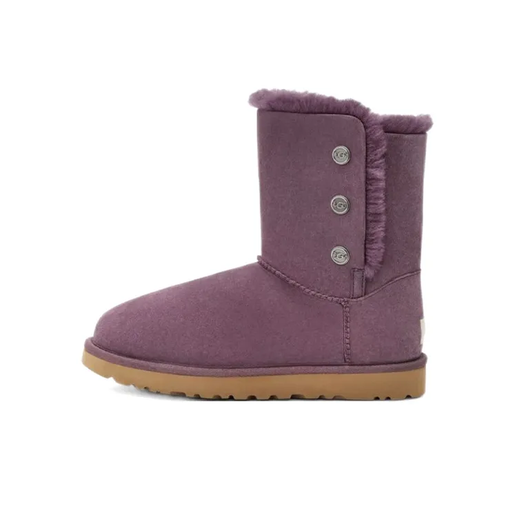 UGG Bailey Snaps Теплые Износостойкие Противоскользящие Покрытие Носки Экипаж Сноубутсы Женские Фиолетовые