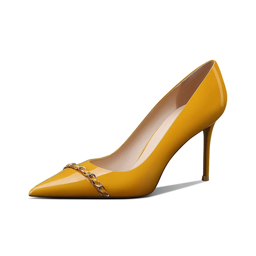 Miss Left Slim Heel High Heels 8.5cm Women's Orange