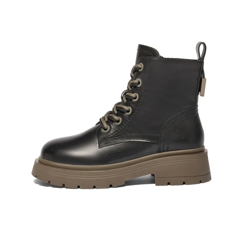 BELLE 13,5 см Martin Boot 5 см Женский Черный Бежевый