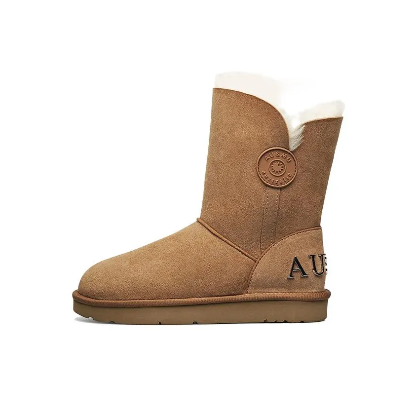 AU MU Термостойкие противоскользящие Crew Сноубутсы Женские Каштановый