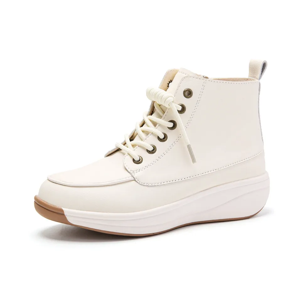 Reivanti Короткий Мартин Ботинок 4CM Женский Бежевый