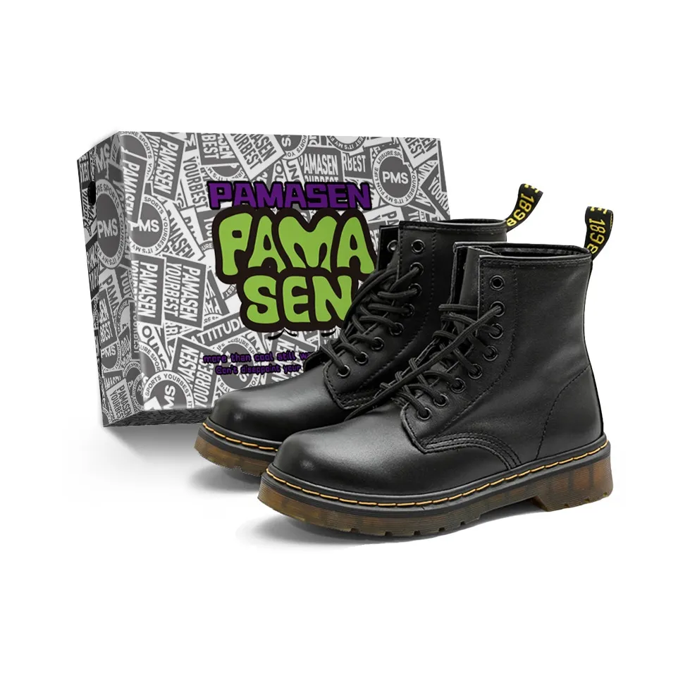 PAMASEN Короткий Мартин Ботинок Унисекс Черная Коробка Включено