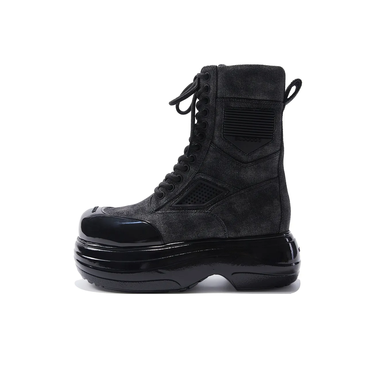 BLOCCO5 Короткий MID Голень Мартин Boot Женские Черный Серый