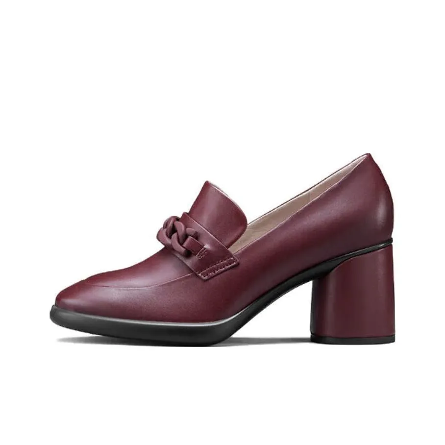 Ecco Грубый каблук Высокие каблуки 6,5 см Женские Темно-бордовый